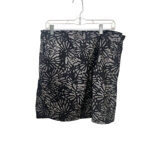 Ripstick Shirbori Black & Gray Floral Women's Skirt Hawaii Wrap Skirt size large